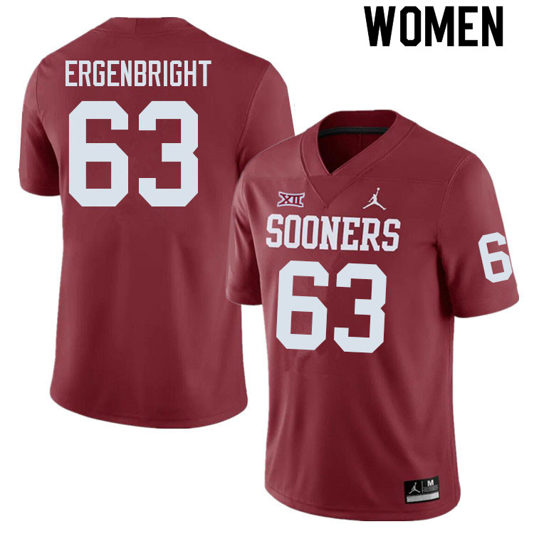 Women #63 Kyle Ergenbright Oklahoma Sooners College Football Jerseys Sale-Crimson